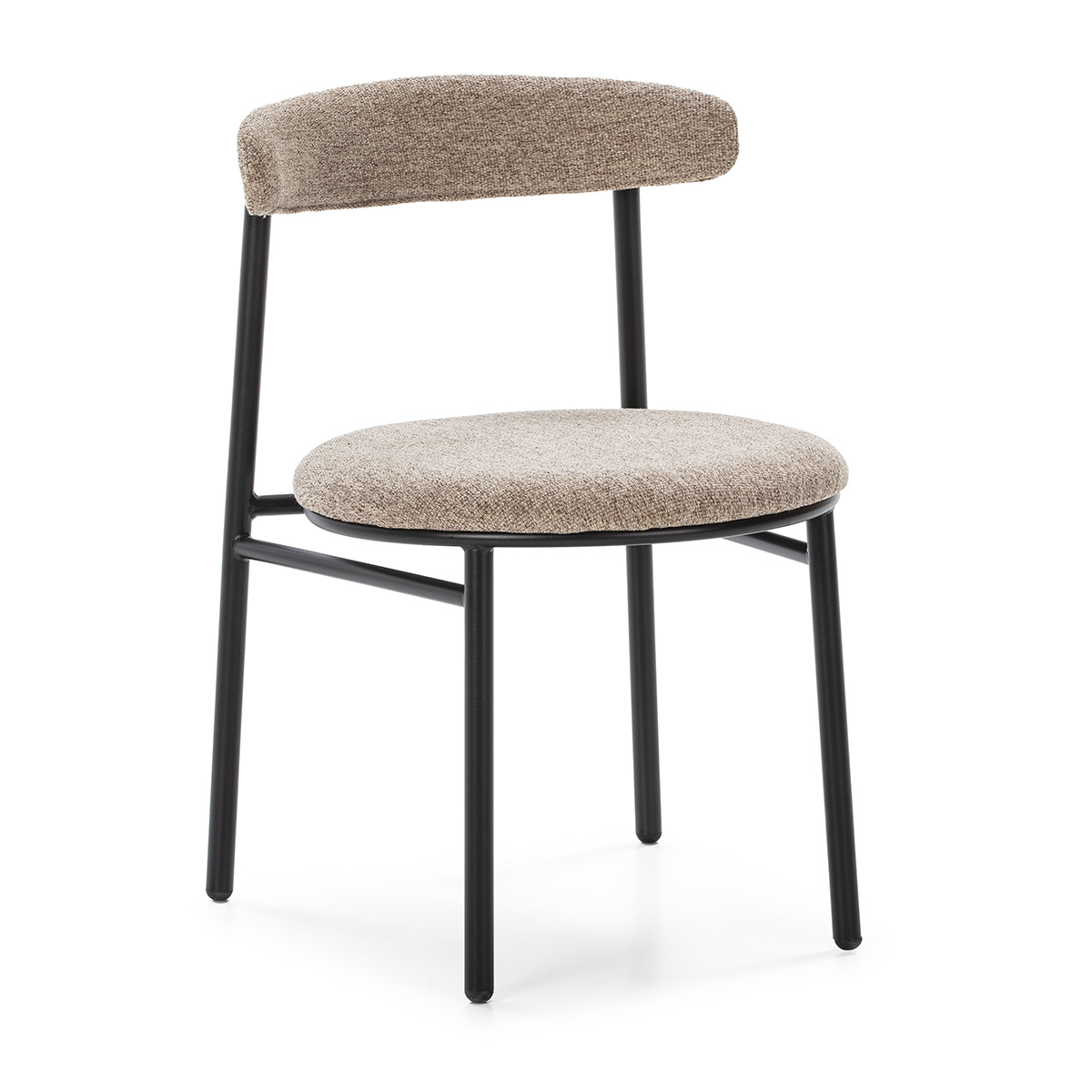 Silla 48x54x73 Metal Negro/Tela Beige