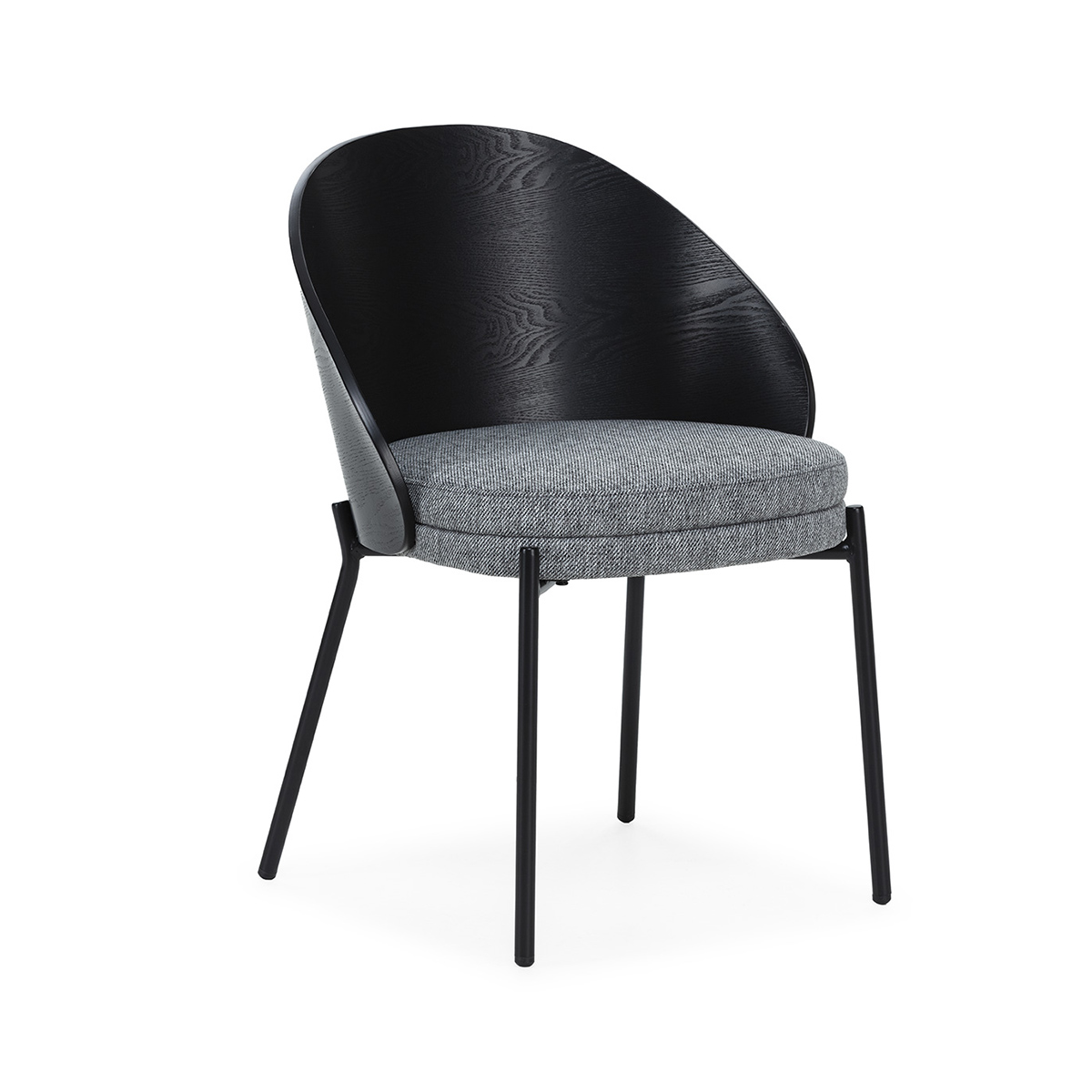 Silla 49x47x75 Tela/Madera/Metal -- Gris/Negro