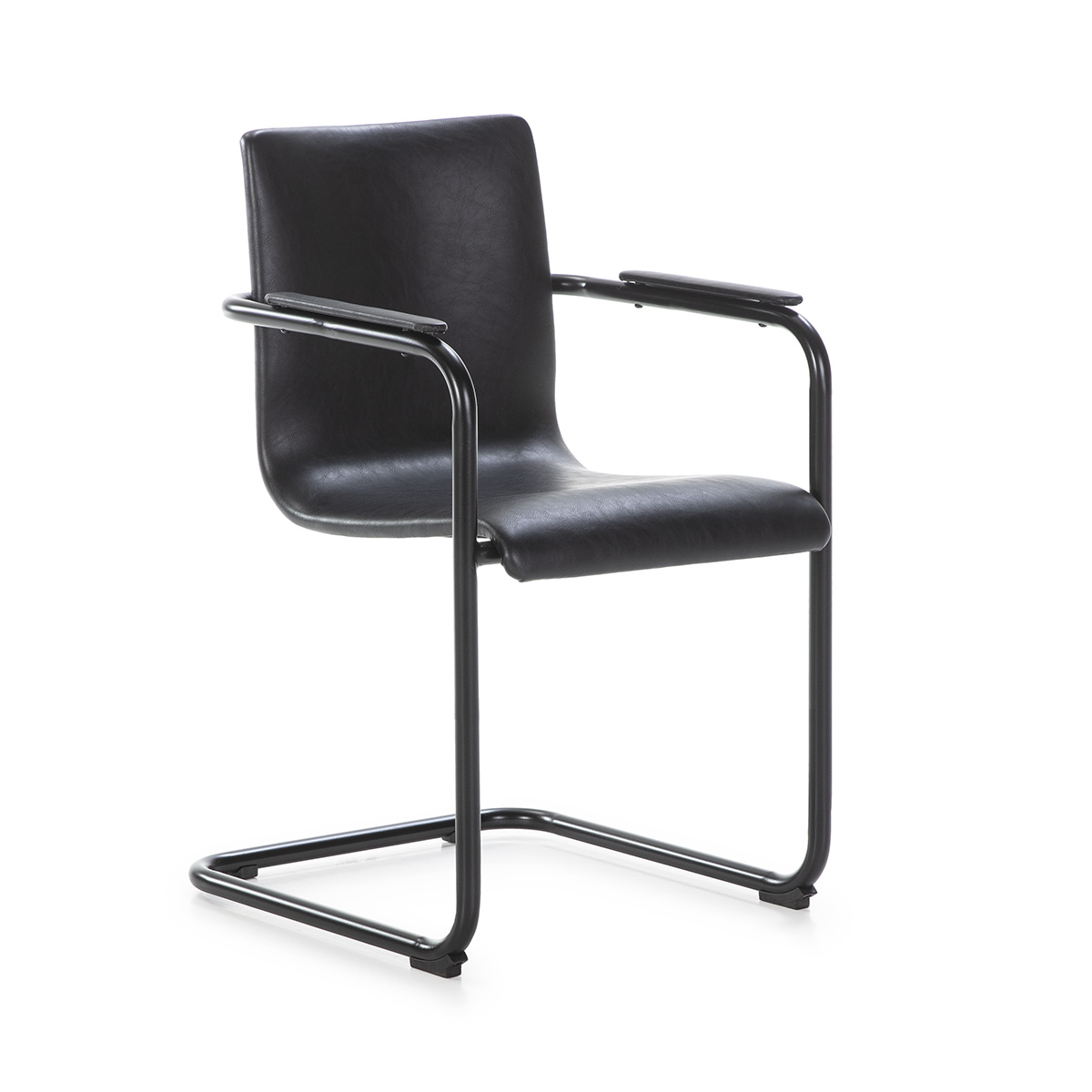 Silla 50x50x84 Metal/P.piel Negro