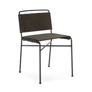 Silla 50x60x87 Metal Negro/Terciopelo Verde
