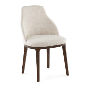 Silla 54x55x87 Madera Marrón/Tela Blanco
