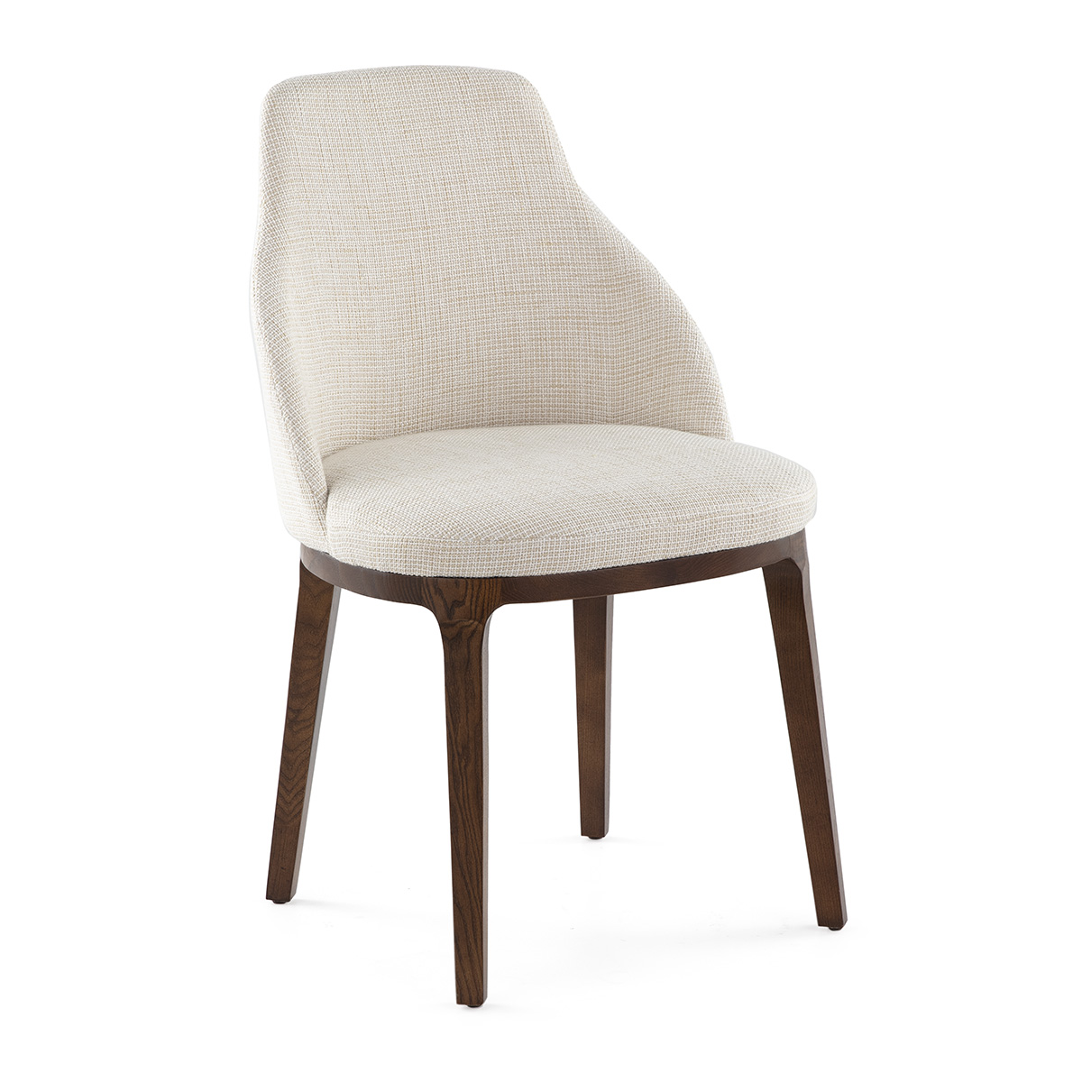 Silla 54x55x87 Madera Marrón/Tela Blanco
