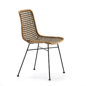 Silla 55x44x85 Metal Negro/Mimbre Negro/Blanco/Natural