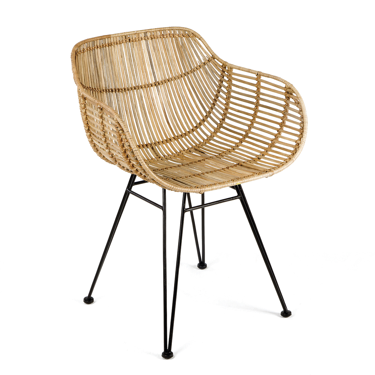 Silla 55x53x73 Metal/Mimbre Natural