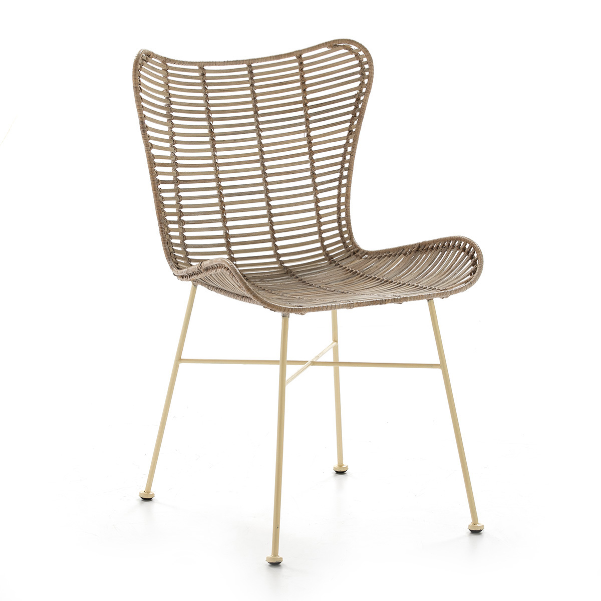 Silla 56x51x85 Metal/Mimbre Blanco Lavado