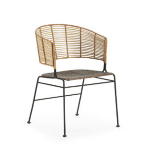 Silla 56x53x81 Metal/Mimbre -- Negro/Marrón/Negro