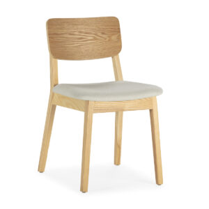 Silla 56x54x80 Madera de Haya/Tela -- Natural/Gris