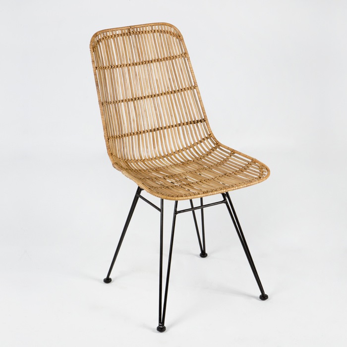 Silla 57x45x88 Metal/Mimbre Natural