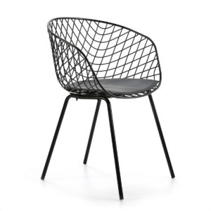 Silla 57x50x79 Metal Negro con Cojín