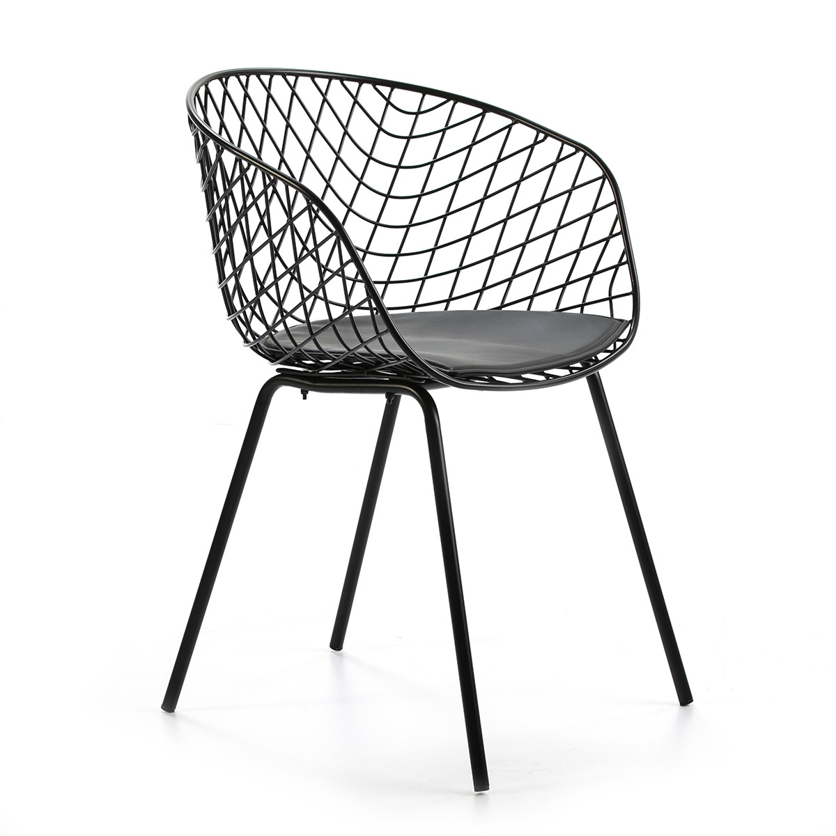Silla 57x50x79 Metal Negro con Cojín