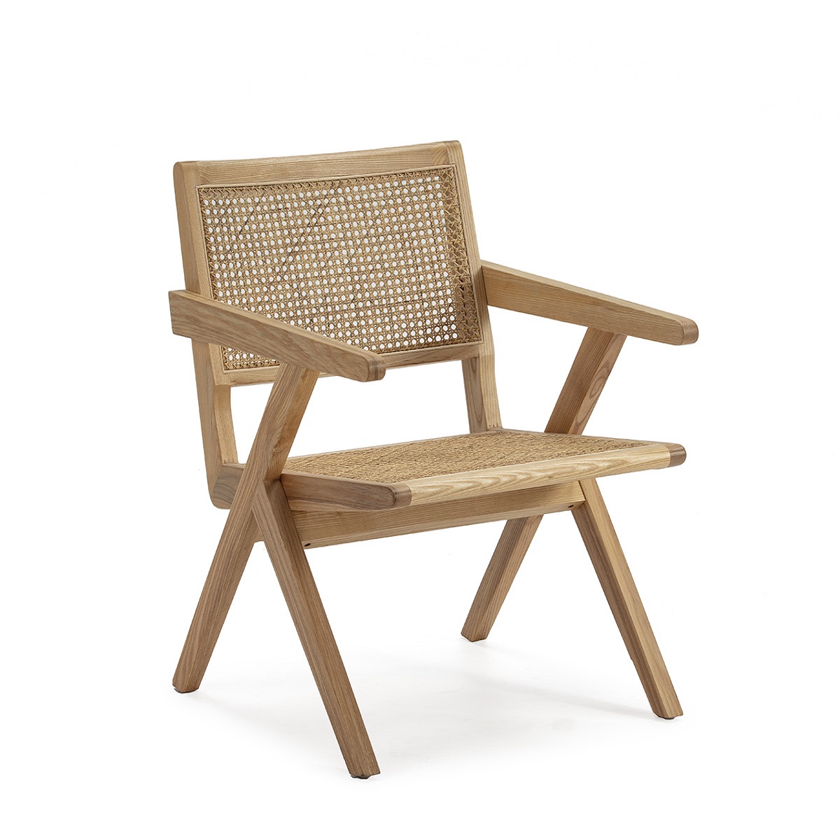 Silla 57x66x77 Madera de Roble/Ratán Natural
