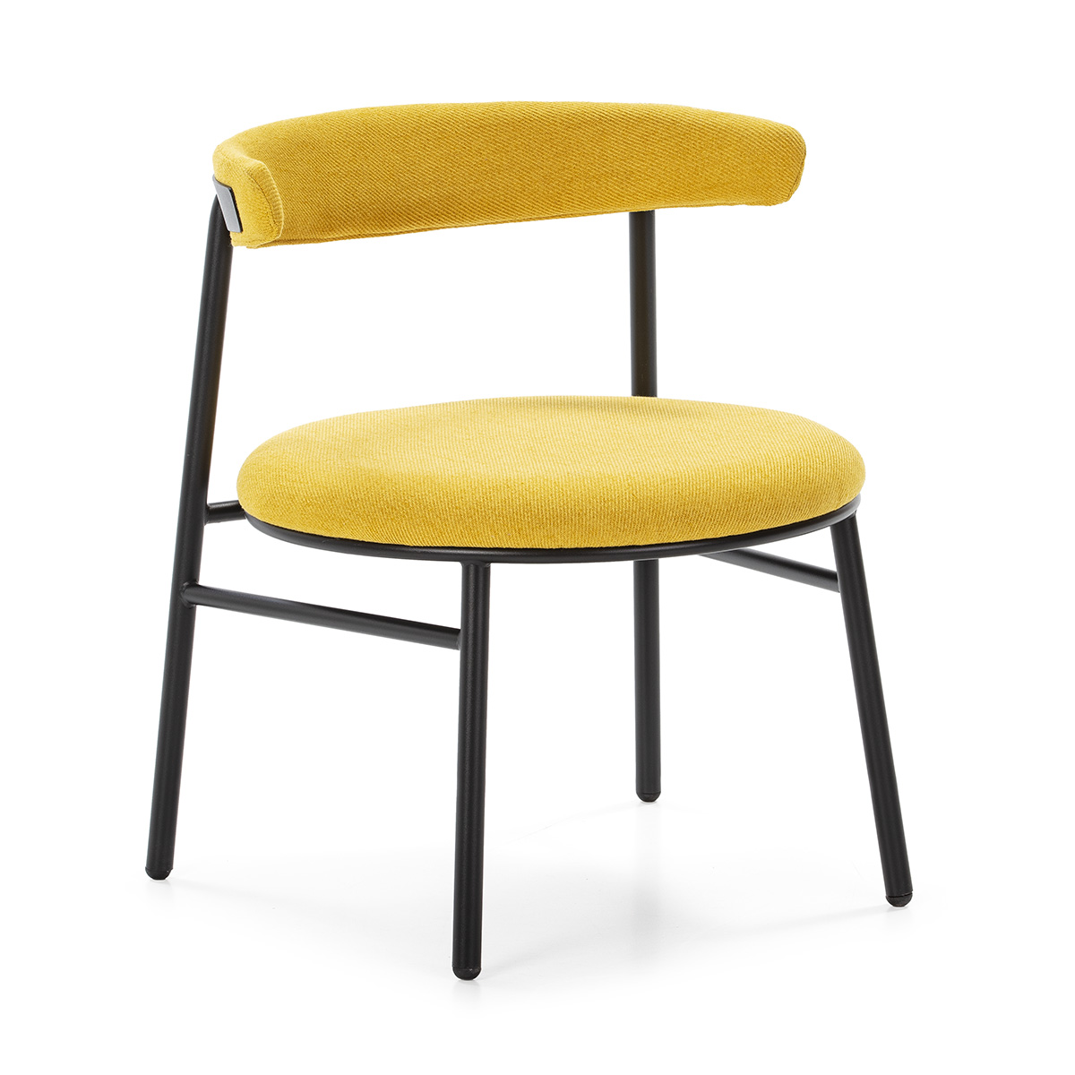 Silla 59x59x70 Metal Negro/Tela Amarillo
