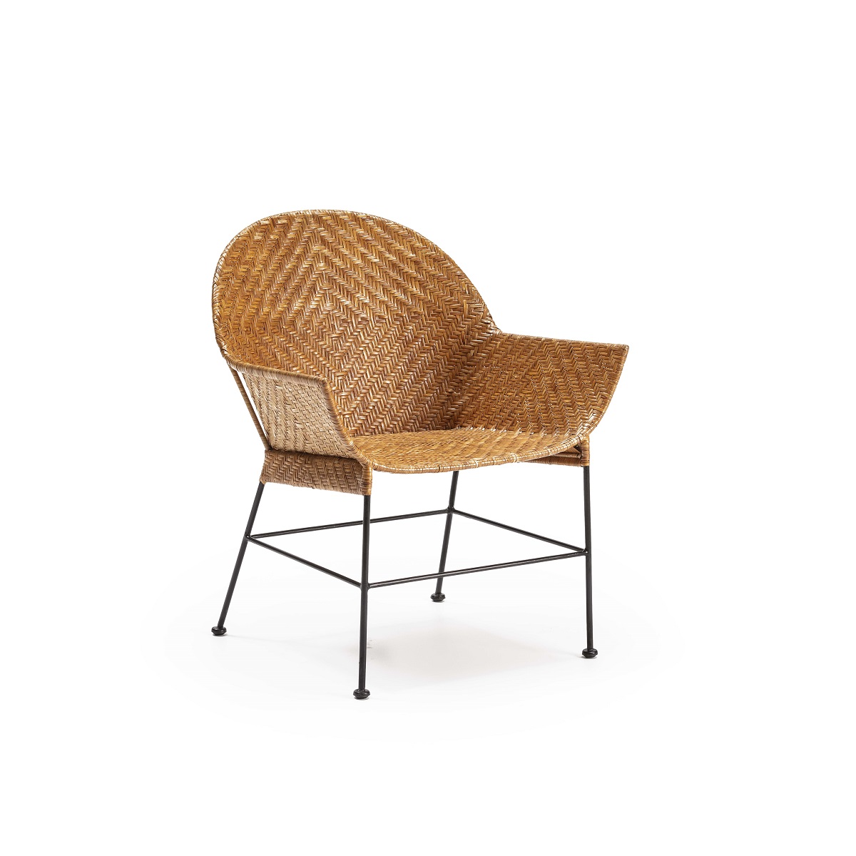 Silla 63x66x80 Mimbre/Metal Natural/Negro