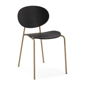 Silla apilable 42x51x78 Metal/ABS -- Dorado/Negro