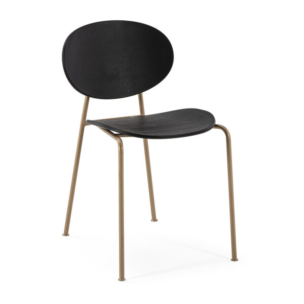 Silla apilable 42x51x78 Metal/ABS -- Dorado/Negro