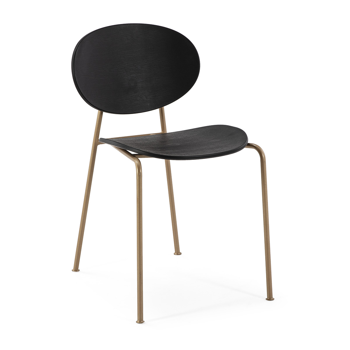 Silla apilable 42x51x78 Metal/ABS -- Dorado/Negro