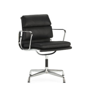 Silla de Despacho 59x58x80 Piel/Aluminio -- Negro/Cromo