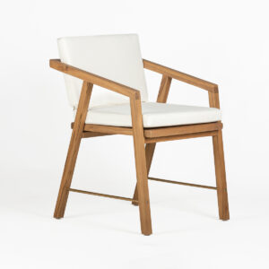 Sillón 51x54x70 Madera de Teca/Tela -- Arena/Blanco