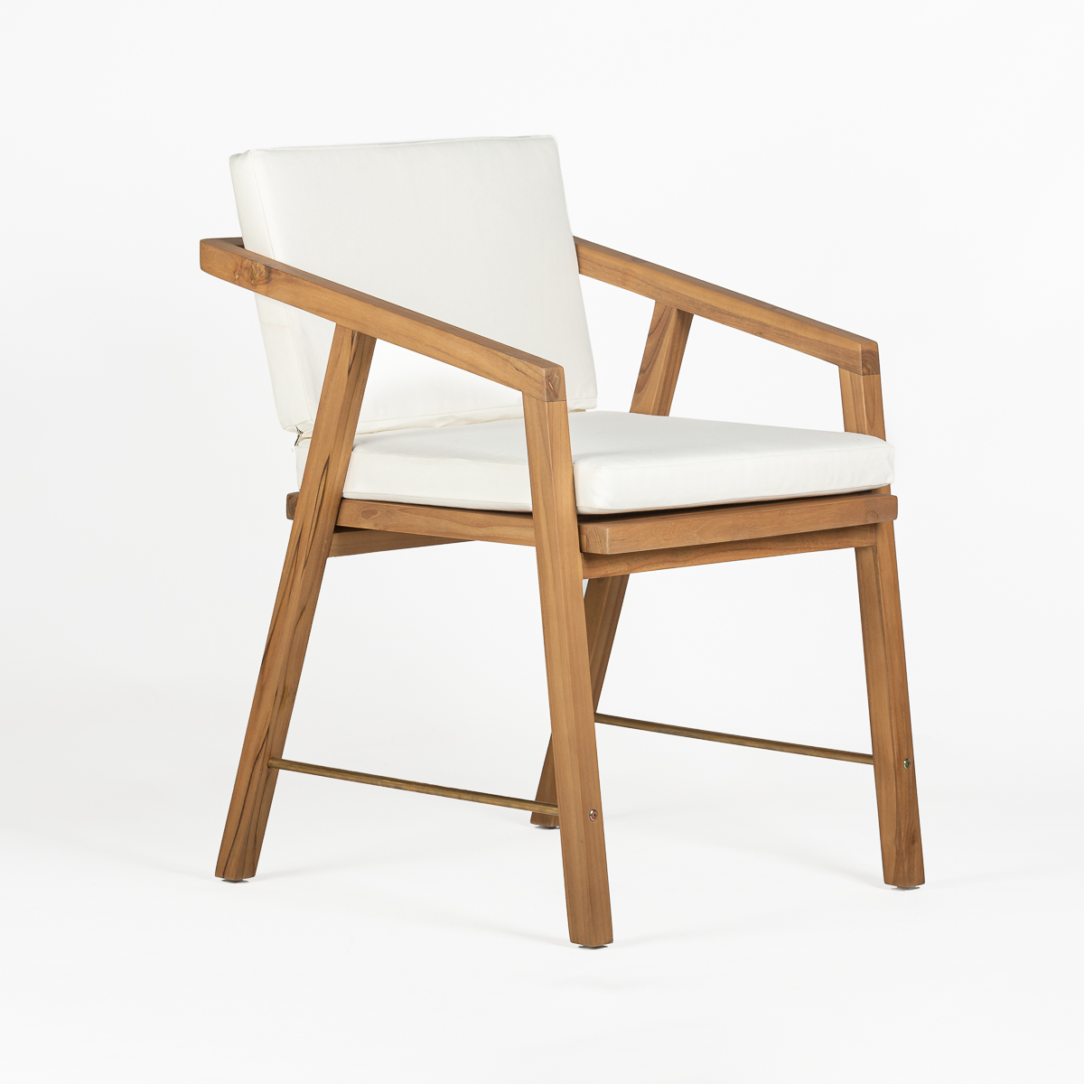 Sillón 51x54x70 Madera de Teca/Tela -- Arena/Blanco