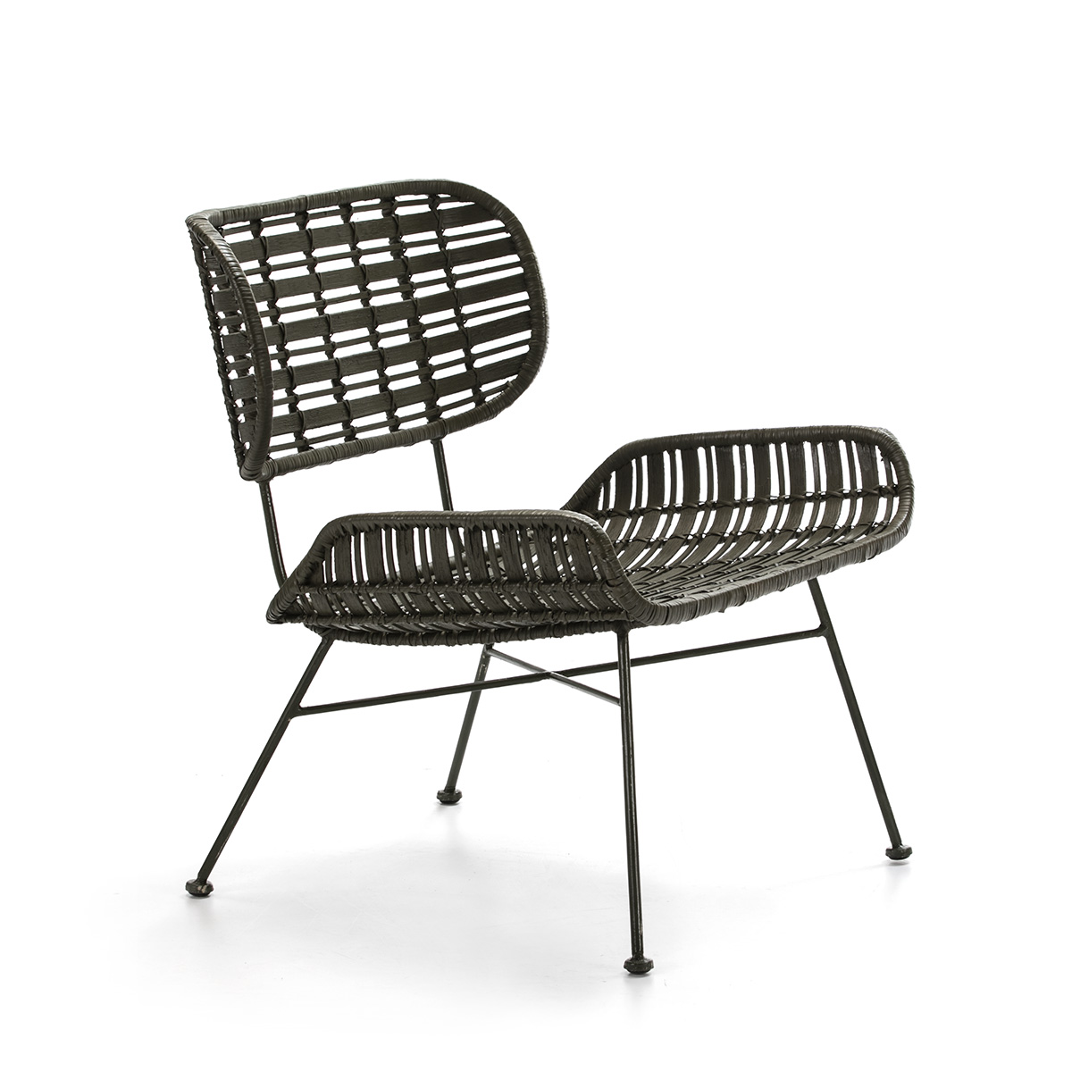 Sillon 63x66x71 Metal Verde/Mimbre Verde