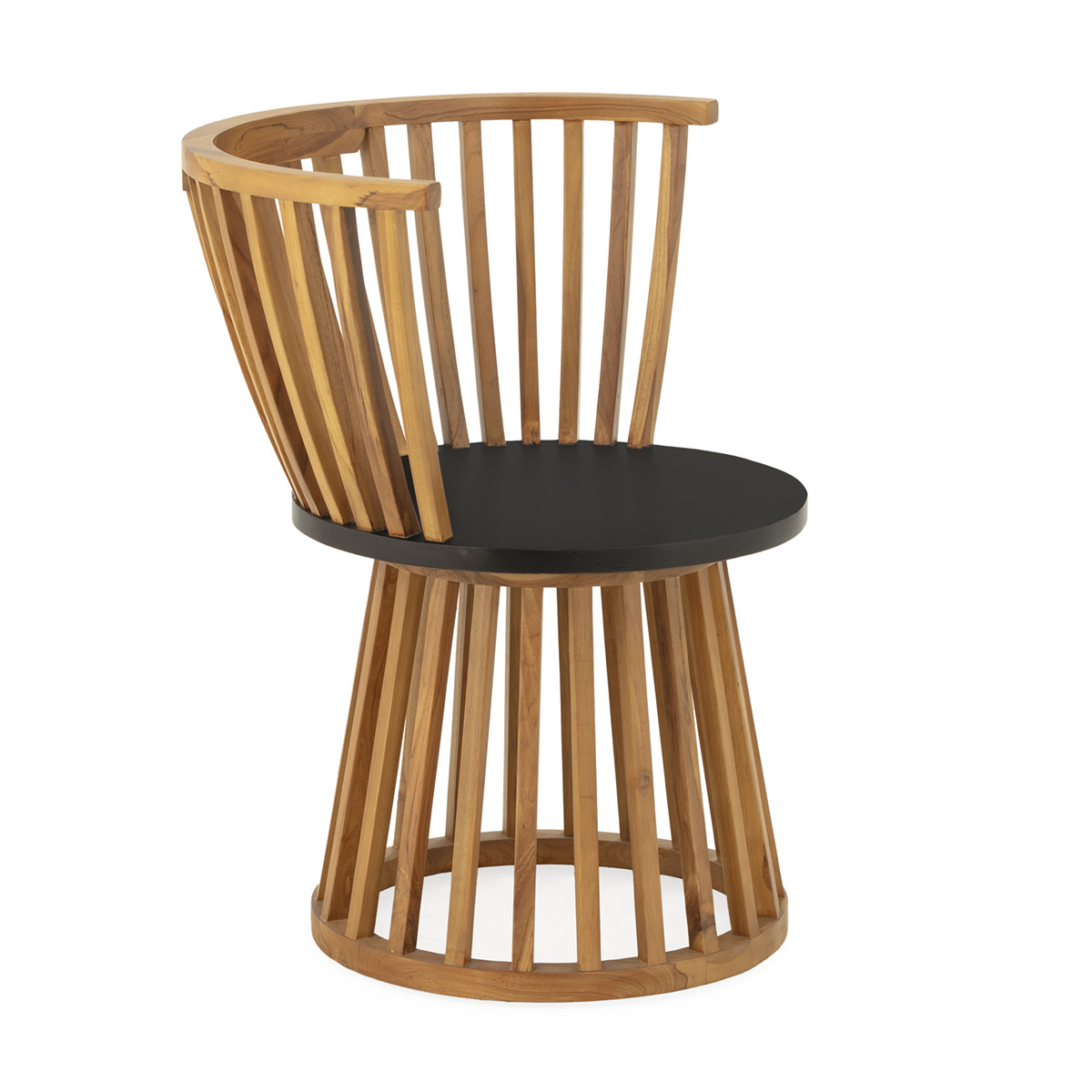 Sillón 70x70x80 Madera de Teca -- Natural/Negro