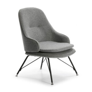 Sillon 70x78x95 Metal Negro/Tela Gris