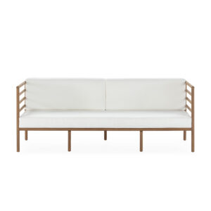 Sofá 180x72x68 Madera de Teca/Tela -- Natural/Blanco