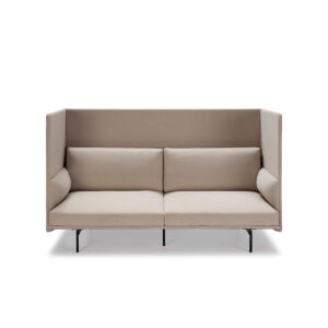 Sofá 186x82x115 Metal Negro/Tela Crema