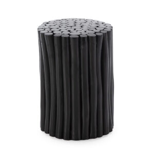 Taburete 30x30x40 Madera de Teca Negro