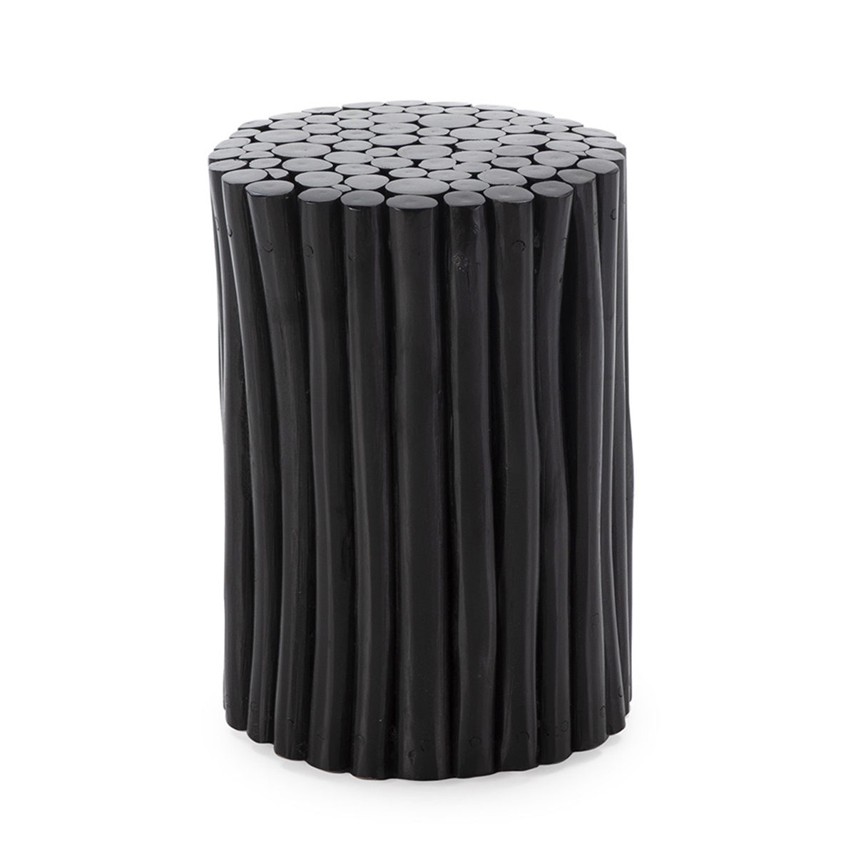 Taburete 30x30x40 Madera de Teca Negro
