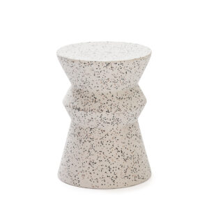 Taburete 35x35x46 Terrazo Epoxi Blanco