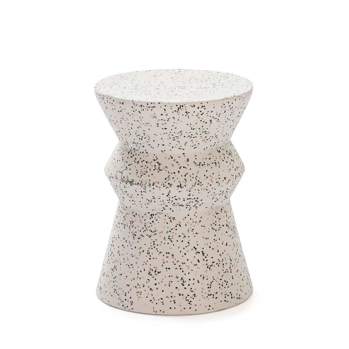 Taburete 35x35x46 Terrazo Epoxi Blanco