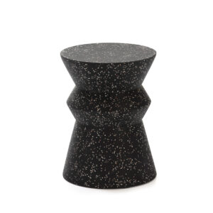 Taburete 35x35x46 Terrazo Epoxi Negro
