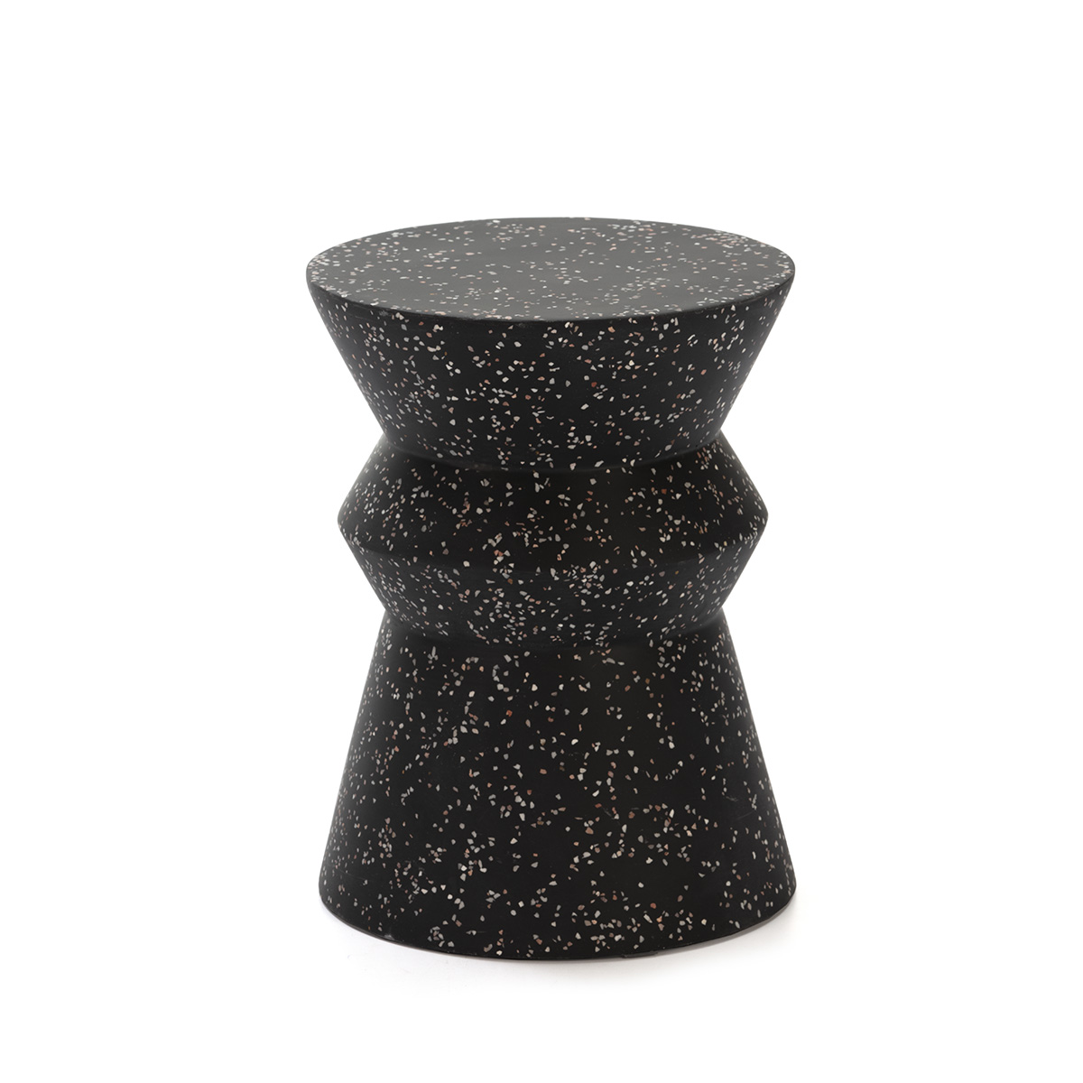 Taburete 35x35x46 Terrazo Epoxi Negro