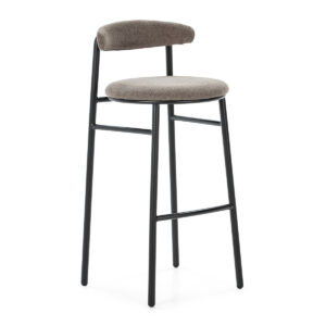 Taburete 44x46x94 Metal Negro/Tela Gris