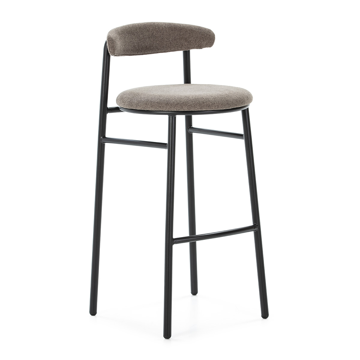 Taburete 44x46x94 Metal Negro/Tela Gris