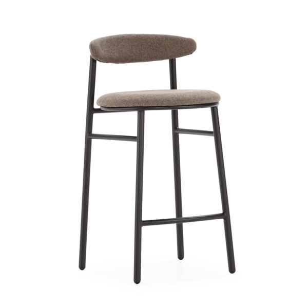 Taburete 47x44x94 Metal/Tela -- Negro/Beige