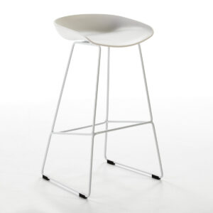 Taburete 48x45x83 Metal/Acrilico Blanco