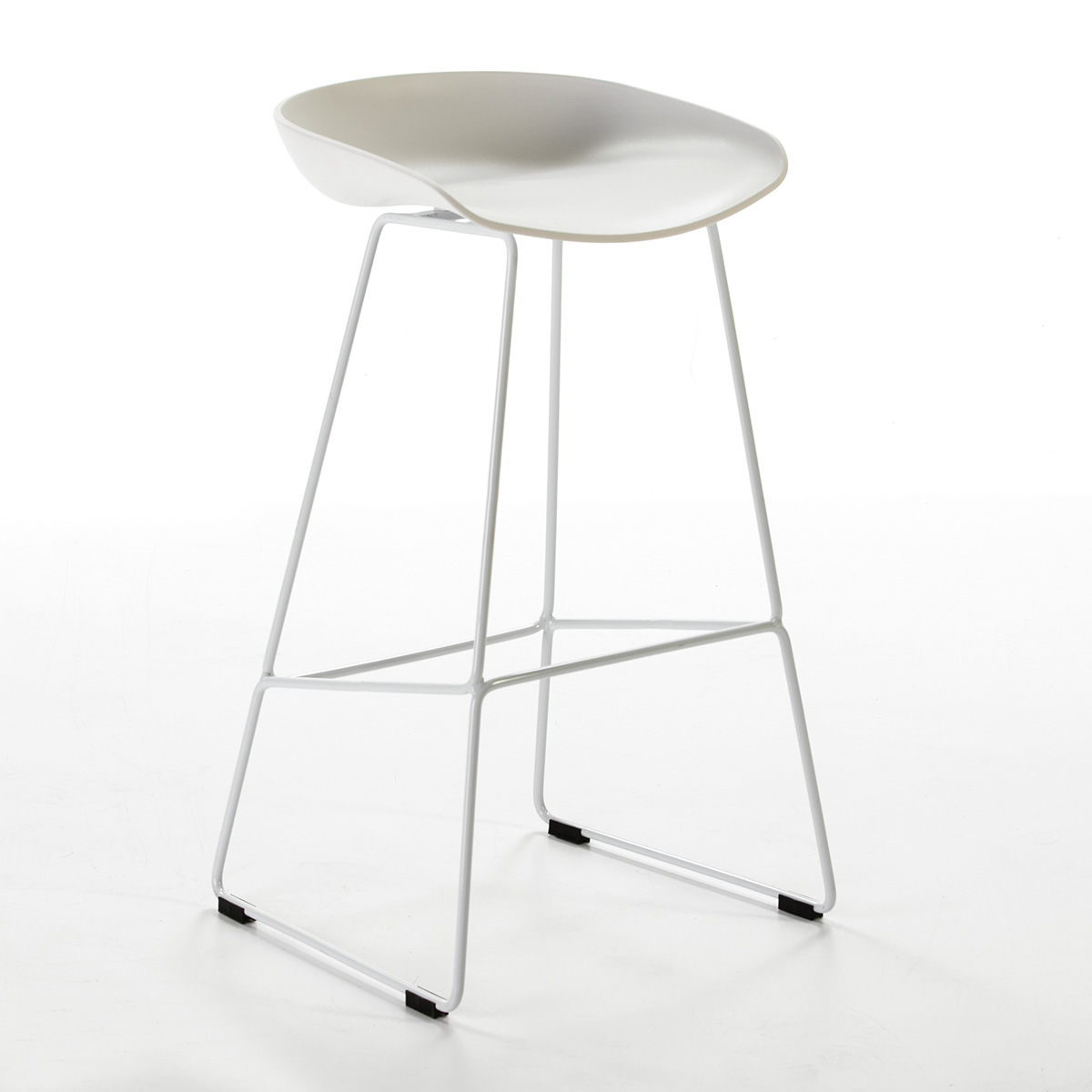 Taburete 48x45x83 Metal/Acrilico Blanco