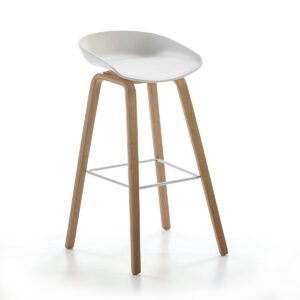 Taburete 50x46x83 Madera/Metal/Acrilico Blanco