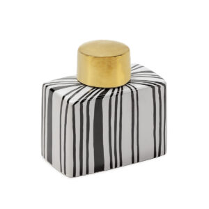 Tibor 13x7x17 Cerámica Blanco/Dorado/Negro