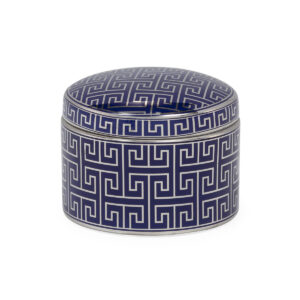 Tibor 19x19x14 Cerámica Azul/Plateado