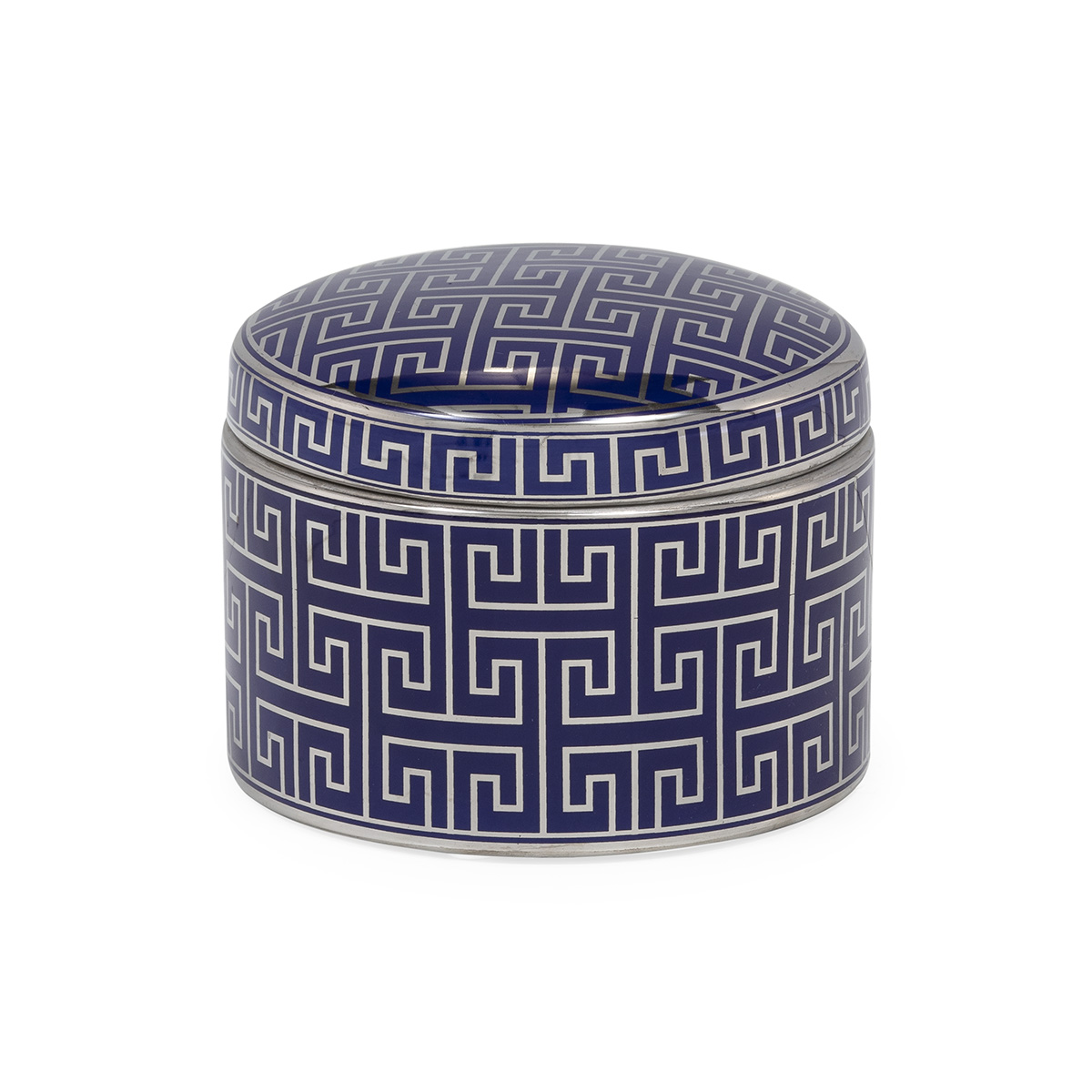 Tibor 19x19x14 Cerámica Azul/Plateado