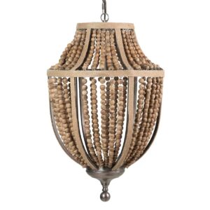 Lampara Techo Cadena De Bolas Natural 45x45x71 Cm
