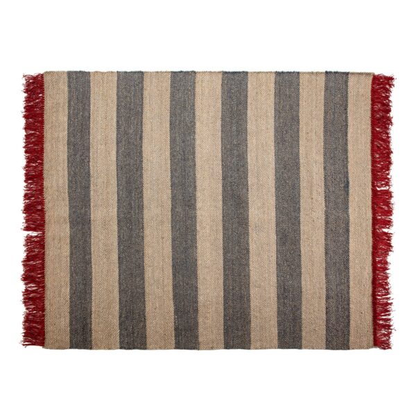 Alfombra 200x250 Yute -- Natural/Gris/Rojo
