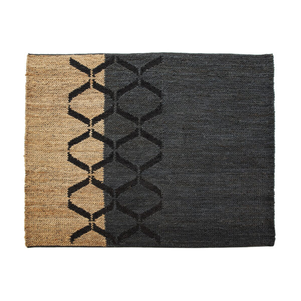 Alfombra 200x250 Yute Negro/Natural