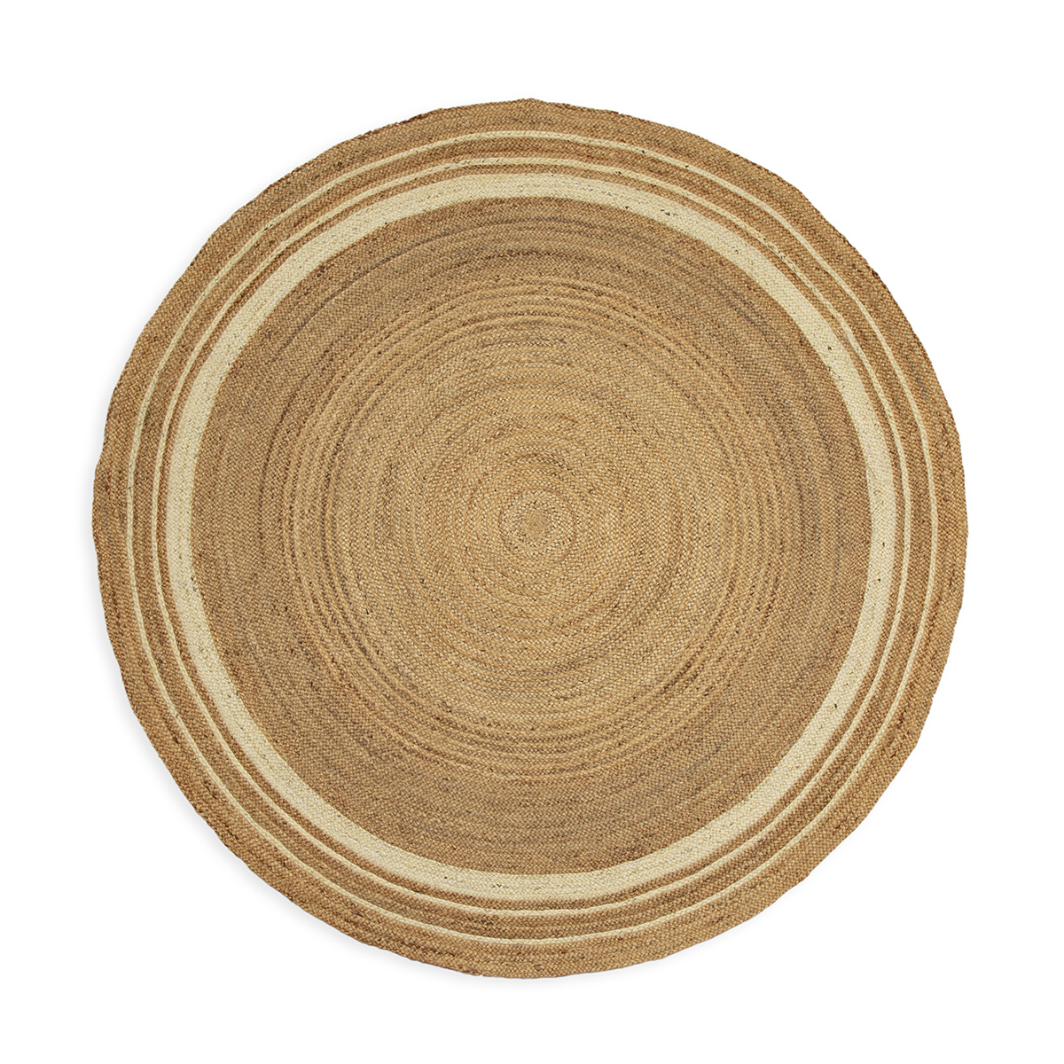 Alfombra 250x250 Yute Natural/Blanco