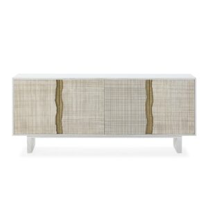Aparador 200x45x85 Madera de Cedro -- Blanco/Dorado