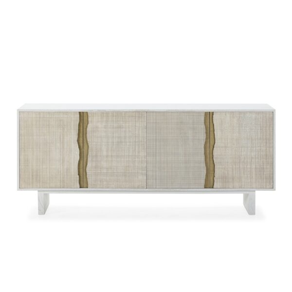 Aparador 200x45x85 Madera de Cedro -- Blanco/Dorado
