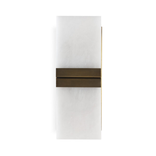 Aplique 15x19x41 Alabastro/Metal -- Blanco/Laton Envejecido